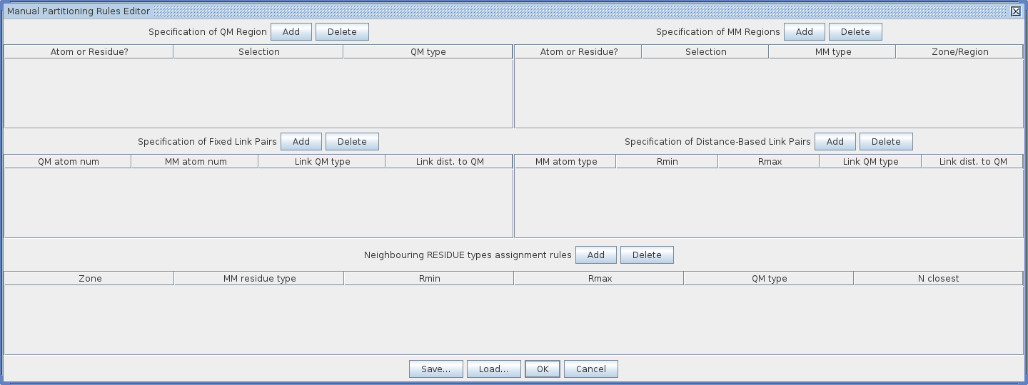 Embedding rules dialog